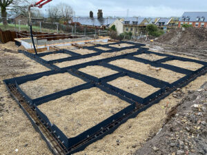 Steel supports in the ground