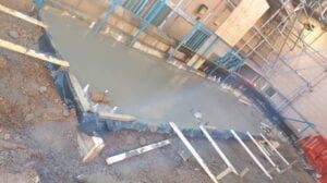 Cement setting in the ground