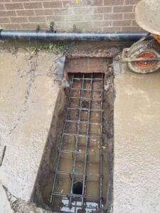 Steel supports in the ground