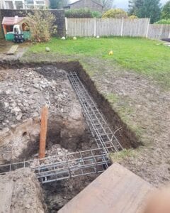 Steel supports in the ground