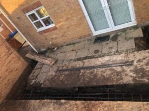 Steel supports in the ground