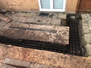 Steel supports in the ground