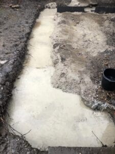 Cement in the ground