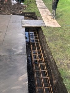 Steel supports in the ground