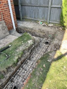 Steel supports in the ground