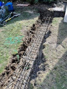 Steel supports in the ground