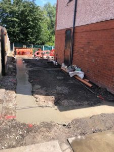 Cement setting in the ground