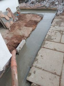 cement in the ground