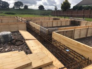 Steel Supports on foundation
